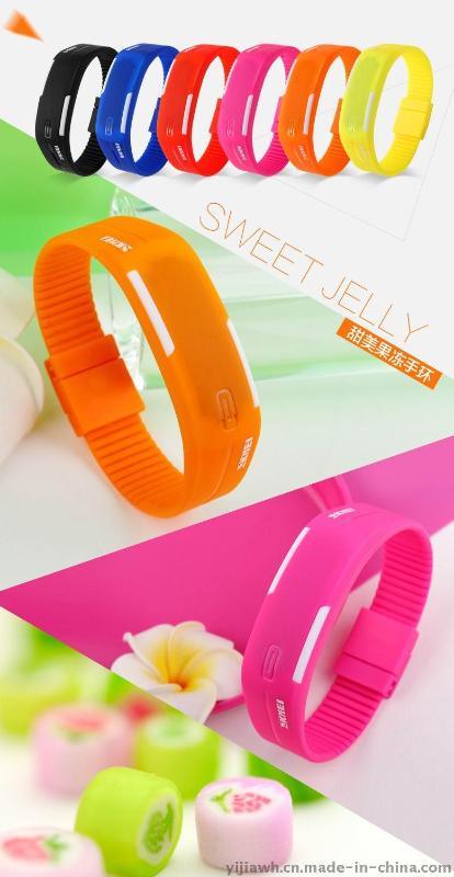 创意LED电子表 防水个性手表 儿童礼品定制男女情侣手环批发团购